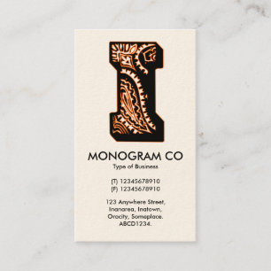 Carte De Visite Paisley Monogram - I