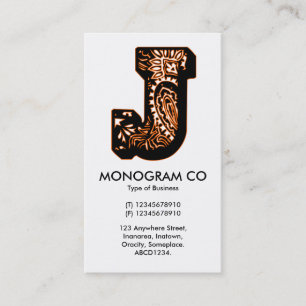 Carte De Visite Paisley Monogram - J