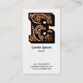 Carte De Visite Paisley Monogramme - E (Dos)