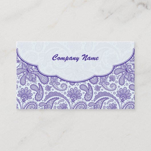 Carte De Visite Paisley Motif orange violet et blanc (Devant)