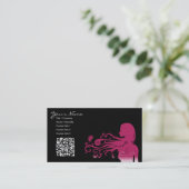 Carte De Visite Paisley rose :  code de qr (Debout devant)