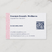 Carte De Visite Paisley rose floral rayé sur arrière - plan blanc (Dos)