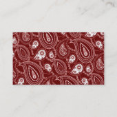 Carte De Visite Paisley rouge et blanc (Dos)