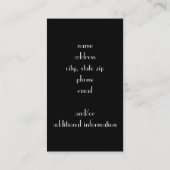 Carte De Visite Paisley rouge et noir et blanc (Dos)