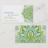 Carte De Visite Paisley vert-bleu (Devant / Derrière)