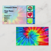 Carte De Visite Paix, amour, tennis (Devant / Derrière)