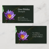 Carte De Visite Paix, calme, nénuphar, yoga, méditation (Devant / Derrière)