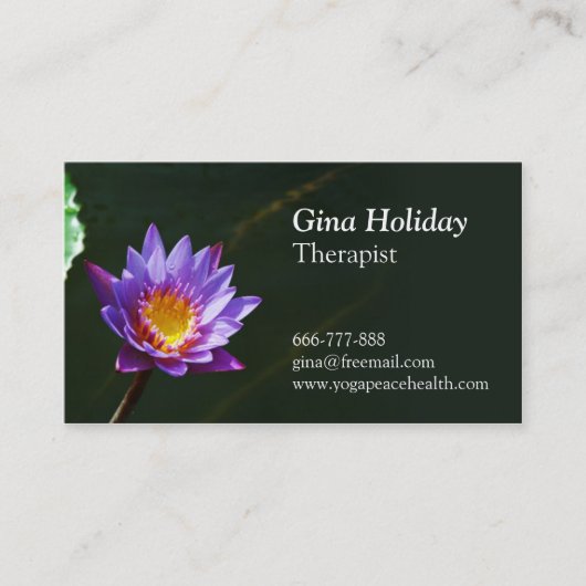 Carte De Visite Paix, calme, nénuphar, yoga, méditation (Devant)