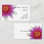 Carte De Visite Paix l beaux fleur de Lotus/nénuphar roses (Devant / Derrière)
