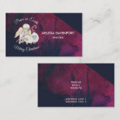 Carte De Visite Paix sur Terre Pasteur Ange avec Agneaux (Devant / Derrière)