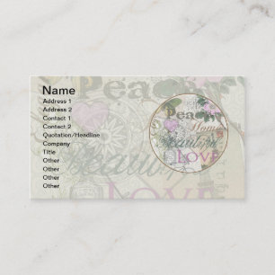 Carte De Visite Paix Vintage Maison Amour Beau