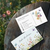 Carte De Visite Pale blue White Watercolor Wildflower