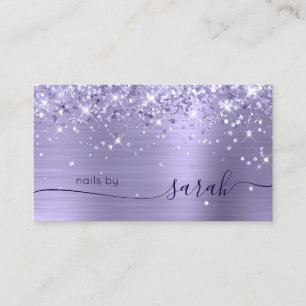Carte De Visite Pale Lavender Glittery Glam Signature élégante