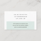 Carte De Visite Pale poussiéreux bloc couleur vert mer moderne min (Dos)