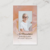 Carte De Visite Pale Rose Fleur Fleur funéraire Prière commémorati (Devant)