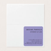 Carte De Visite Pale violet blanc minimaliste classique (Extérieur déplié)