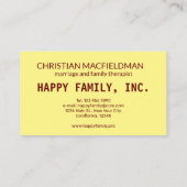 Carte De Visite Palette Artiste Colorée (Dos)