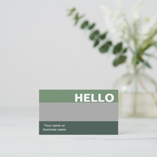 Carte De Visite Palette couleur gris vert Hello minimal Classy (Debout devant)