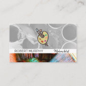 Carte De Visite Palette d'art Paint Buckets et Brosses (Devant)
