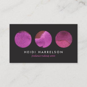 Carte De Visite Palette de beauté rose pour artiste maquillage ind