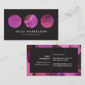 Carte De Visite Palette de beauté rose pour artiste maquillage ind (Devant / Derrière)