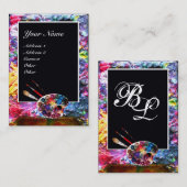 Carte De Visite PALETTE DE COULEUR ARTISTE MONOGRAM Peintre, Artic (Devant / Derrière)