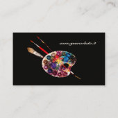 Carte De Visite PALETTE DE COULEUR ARTISTE MONOGRAM Peintre, Artic (Dos)