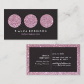 Carte De Visite Palette de Parties scintillant rose pour maquilleu (Devant / Derrière)