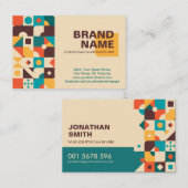 Carte De Visite Palette Rétro Formes géométriques Abstraites (Devant / Derrière)