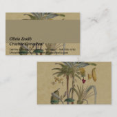 Carte De Visite Palm Antique Fruit Tropical Art Botanique (Devant / Derrière)