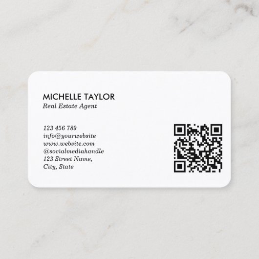 Carte De Visite Palm Coastal Property Real Estate Realtor Photo QR (Dos)