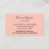 Carte De Visite Palm Feuille Gold Tropical Peach (Dos)