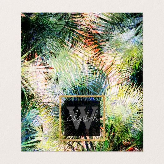 Carte De Visite Palm Feuille moderne Tropical Abstract Design (Extérieur déplié)