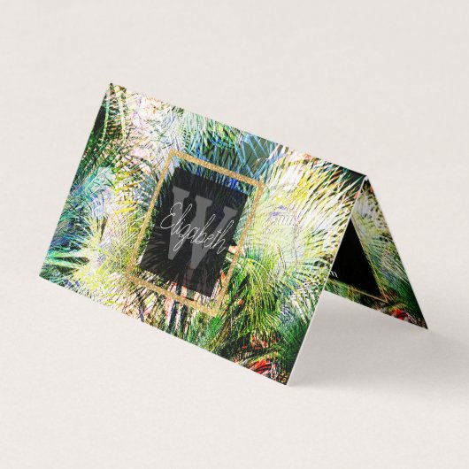 Carte De Visite Palm Feuille moderne Tropical Abstract Design (Devant)