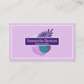 Carte De Visite Palm Feuille Tropical Island Vert & Blanc (Devant)