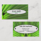 Carte De Visite Palm Life | Vert Palm Frond avec Palm Tree (Devant / Derrière)