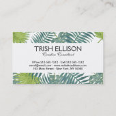 Carte De Visite Palm Tree Fronds Peinture hawaïenne (Dos)