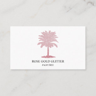 Carte De Visite Palm Tree Rose Gold parties scintillant rose Éléga
