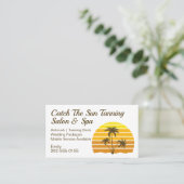Carte De Visite Palm Tree Sun Tanning Spray Tan (Debout devant)