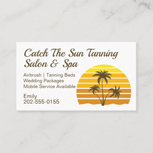 Carte De Visite Palm Tree Sun Tanning Spray Tan (Devant)