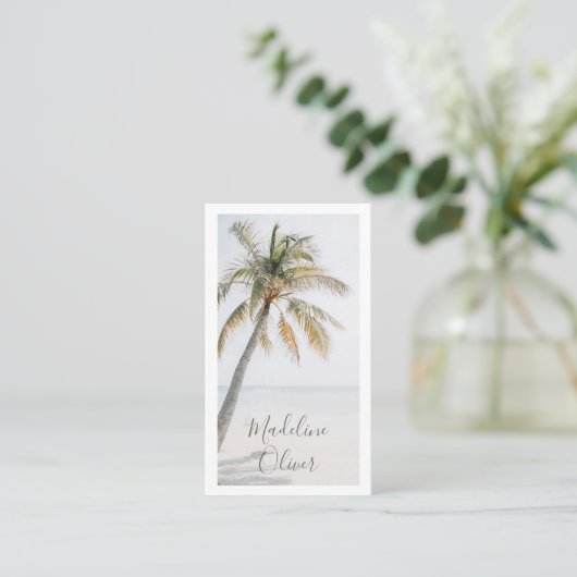 Carte De Visite Palm Tree Tropical Modern (Debout devant)