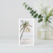 Carte De Visite Palm Tree Tropical Modern QR Code (Debout devant)