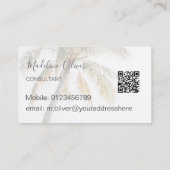 Carte De Visite Palm Tree Tropical Modern QR Code (Dos)