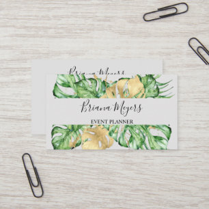 Carte De Visite Palm Tropical Feuille Gold