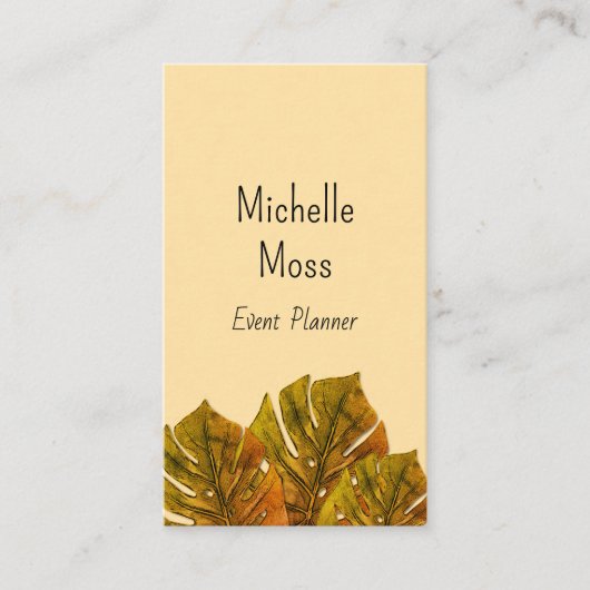 Carte De Visite Palm tropical Monstera Feuille Élégant Botanique (Devant)