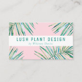 Carte De Visite PALME MODERNE FEUILLE LOGO vert botanique luxurian (Devant)