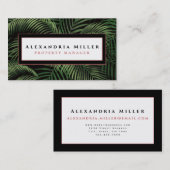 Carte De Visite Palme tropicale luxuriante Feuille (Devant / Derrière)