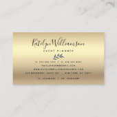 Carte De Visite Palme tropicale marine or script typographie éléga (Dos)