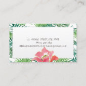 Carte De Visite Palme tropicale moderne Hibiskus hawaïen (Dos)