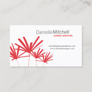 Carte De Visite Palmes rouges chic